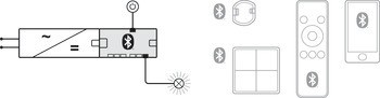 6cestný rozbočovač, Häfele Connect Mesh, 12 V, s funkcí spínače, 2pólové (jednobarevné)