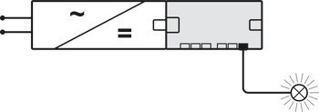 6cestný rozbočovač, Häfele Loox5, 24 V, box-to-box bez funkce spínače, 2pólové (jednobarevná nebo tunable white 2vodičová technologie)
