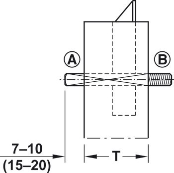 Adaptér čtyřhranu, Výměnný čtyřhran 9 mm, M8, BKS, pro požárně odolné dveře