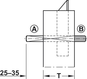 Adaptér čtyřhranu, Výměnný čtyřhran 9 mm, M8, BKS, pro požárně odolné dveře