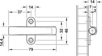 Adapter plate, for push catches