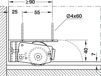 Adaptér pro podlahové vedení, 90 x 40 mm (D x V)