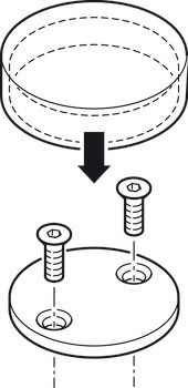 Adaptér pro sklo, Barová konzole, nerez, k nalepení