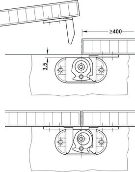 Automatická záskočka dveří, Häfele Symo CL, k přišroubování, zinková slitina, záskočka