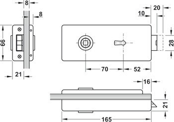 BB zámek pro skleněné dveře, GHR 102 a 403, Startec