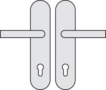 Bezpečnostní dveřní kliky, Hliník, Hoppe, Amsterdam 86G/3331/3310/1400 třída odolnosti 1 (třída bezpečnosti 2)