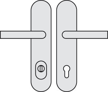 Bezpečnostní dveřní kliky, Hliník, Hoppe, Amsterdam 86G/3332/3310/1400Z třída odolnosti 1 (třída bezpečnosti 2)