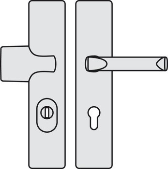 Bezpečnostní dveřní kliky, Hliník, Hoppe, London 61/2222A/2210/113 třída odolnosti 1 (třída bezpečnosti 2)