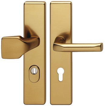 Bezpečnostní dveřní kliky, Hliník, Hoppe, London 61G/2222ZA/2210/113 třída odolnosti 1 (třída bezpečnosti 2), s krytem vložky