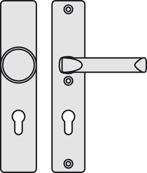 Bezpečnostní dveřní kliky, Hliník, Hoppe, London 78G/2221A/2440/113 třída odolnosti 0