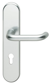 Bezpečnostní dveřní kliky, Hliník, Hoppe, Paris 86G/3332ZA/3310/138L(138) třída odolnosti 1 (třída bezpečnosti 2), s krytem vložky