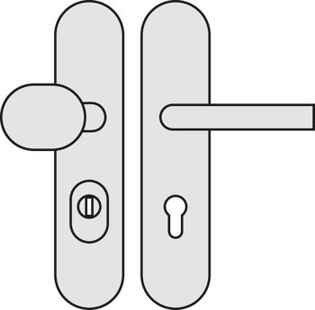Bezpečnostní dveřní kliky, Hliník, Hoppe, Paris 86G332ZA/3310/138L(138) třída odolnosti 2 (třída bezpečnosti 3)
