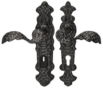 Bezpečnostní dveřní kliky, Tepané železo, Scheitter, Si-K208/05/112, třída odolnosti 1, s krytem vložky