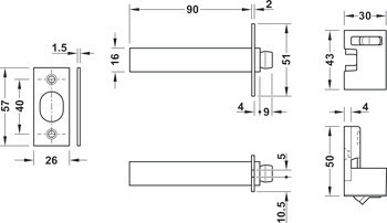 Bezpečnostní dveřní řetízek, Pro dveře otevírané dovnitř vyrobené ze dřeva