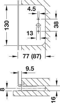 Bezpečnostní závorový zámek, pro čelní plech 20 mm, Startec