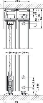 Boční kryt, pro vodicí kolejnice, k přišroubování