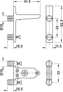 Čelní kování, Häfele Matrix Box Slim A, pro výšku bočnice zásuvky 175 mm