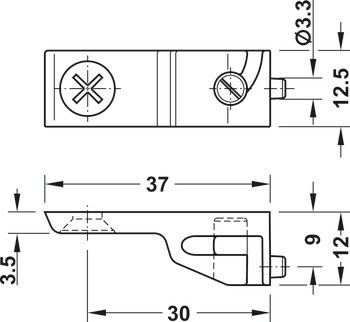 čelní kování, pro úzké hliníkové rámečky