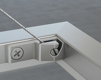 čelní kování, pro úzké hliníkové rámečky