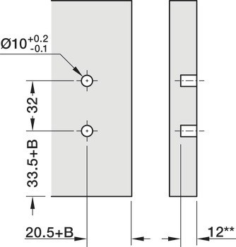 Čelní kování, pro zásuvku Blum Merivobox