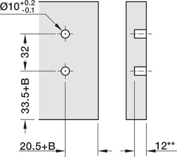 Čelní kování, pro zásuvku Blum Merivobox