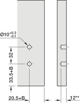 Čelní kování, pro zásuvku Blum Merivobox