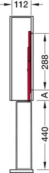 Čelní výsuv s věšáky na ručníky, Kesseböhmer No. 15, pro spodní skříňky, plnovýsuv s mechanismem tlumeného dotahu