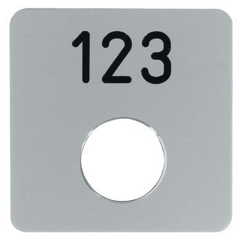 Číselný štítek, hranatý, s otvorem, Service+