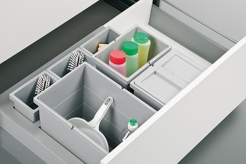 Čtyřdílný třídič odpadu, 1 x 18, 1 x 12, 2 x 8 a 3 x 2,5 litru, Hailo Separato Moovit, 3603-93