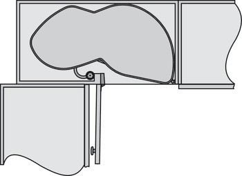 Čtyřhran, Půlkruhová otočná police do rohové skříňky Kesseböhmer LeMans