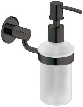 Dávkovač na mýdlo s držákem, S matně saténovým sklem, kulaté