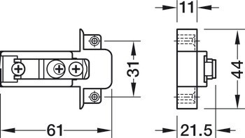 Deska adaptéru k nacvaknutí, Pro spojovací závěs Blum Clip Top