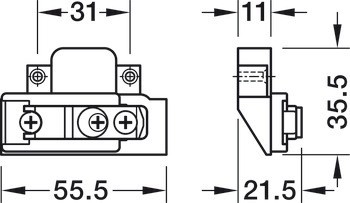 Deska adaptéru k nacvaknutí, pro teleskopické rameno Aventos HF