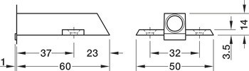 Deska křížového adaptéru, mechanismus tlumeného zavírání pro dveře Metalla 510, s polohovací pomůckou