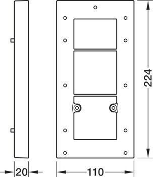 Distanční podložka, 20 mm, pro sklopnou tyč, s integrovaným mechanismem tlumeného otevírání