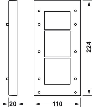 Distanční podložka, 20 mm, pro sklopnou tyč, s integrovaným mechanismem tlumeného otevírání