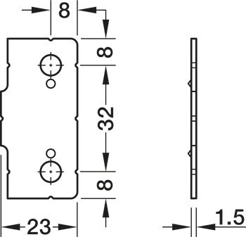 Distanční podložka, Häfele Pacofix PF, 1,5 mm