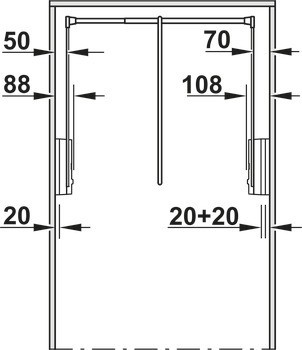 Distanční rám, Pro sklopnou tyč 2004, rozteč 20 mm, stohovatelný
