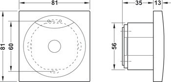 Doplňková nástěnná čtečka, na opačné straně WT 100, Dialock, Tag-it™ ISO