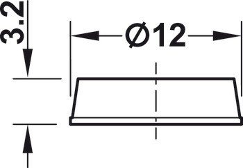 Doraz dveří, DB121, samolepicí, kulatý, ⌀ 12 mm, výška 3,2 mm