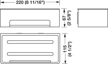 Drátěný koš, hranaté, systém Hewi 900