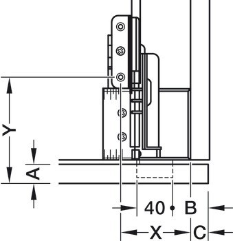 Dřevěné otočně posuvné dveře, Accuride 1321, sada