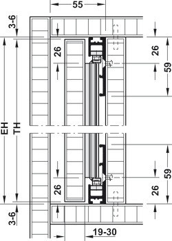 Dřevěné otočně posuvné dveře, Hawa Concepta 25/30 průmyslová sada