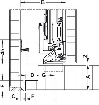 Dřevěné otočně posuvné dveře, Hawa Concepta 25/30 průmyslová sada