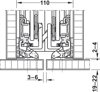 Dřevěné otočně posuvné dveře, Hawa Concepta 35 předmontovaná, sada