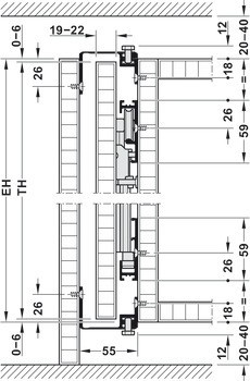 Dřevěné otočně posuvné dveře, Hawa Concepta 35 předmontovaná, sada