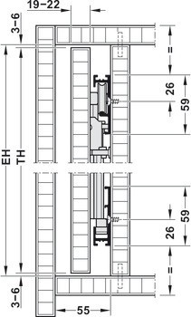 Dřevěné otočně posuvné dveře, Hawa Concepta 35 předmontovaná, sada