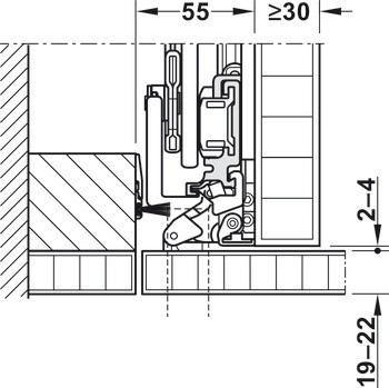 Dřevěné otočně posuvné dveře, Hawa Concepta 35 předmontovaná, sada