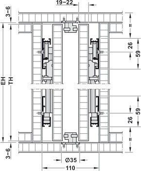 Dřevěné otočně posuvné dveře, Hawa Concepta 35 předmontovaná, sada