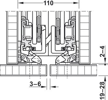 Dřevěné otočně posuvné dveře, Hawa Concepta 25/30/40/50, sada